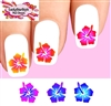 Colorful Hawaiian Hibiscus Flowers Assorted Set of 20 Waterslide Nail Decals