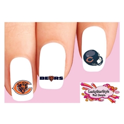 Chicago Bears Football Assorted Set of 20 Waterslide Nail Decals