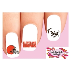 Cleveland Browns Football Assorted Set of 20 Waterslide Nail Decals
