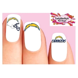 Los Angeles Chargers Football Assorted Set of 20 Waterslide Nail Decals