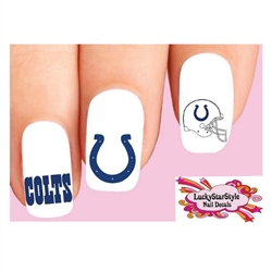 Indianapolis Colts Football Assorted Set of 20 Waterslide Nail Decals
