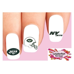 New York Jets Football Assorted Set of 20 Waterslide Nail Decals