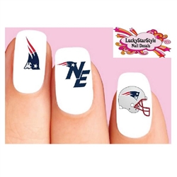 New England Patriots Football Assorted Set of 20 Waterslide Nail Decals