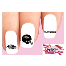 Baltimore Ravens Football Assorted Set of 20 Waterslide Nail Decals