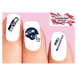 Seattle Seahawks Football Assorted Set of 20 Waterslide Nail Decals