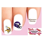 Minnesota Vikings Football Assorted Set of 20 Waterslide Nail Decals