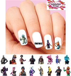Fortnite Characters Skins Outfits Assorted Set of 20 Waterslide Nail Decals