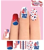 4th of July Stars Flag Fireworks Set of 10 Full Waterslide Nail Decals