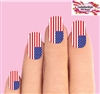 4th of July American Flag Set of 10 Full Waterslide Nail Decals