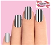 Black & Clear Stripes Assorted Set of 10 Full Waterslide Nail Decals