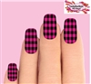 Pink Buffalo Plaid Set of 10 Waterslide Full Nail Decals