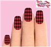 Red Buffalo Plaid Set of 10 Waterslide Full Nail Decals