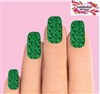 Christmas Holiday Green Cable Knit Sweater Set of 10 Full Waterslide Nail Decals