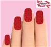 Christmas Holiday Red Cable Knit Sweater Set of 10 Full Waterslide Nail Decals