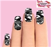 Black Gray & Clear Camo Camouflage Set of 10 Waterslide Full Nail Decals