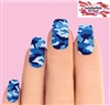 Blue Camo Camouflage Set of 10 Waterslide Full Nail Decals