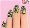 Green Camo Camouflage Set of 10 Waterslide Full Nail Decals