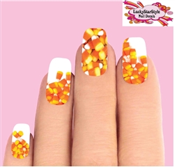 Halloween Candy Corn Assorted Set of 10 Full Waterslide Nail Decals