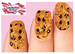 Chocolate Chip Cookie Set of 10 Full Waterslide Nail Decals