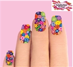 Colorful Spring Flowers Set of 10 Waterslide Full Nail Decals