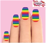 Colorful Rainbow Set of 10 Waterslide Full Nail Decals