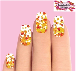 Fall Autumn Leaves Set of 10 Waterslide Full Nail Decals