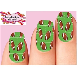 Footballs Field Set of 10 Full Waterslide Nail Decals