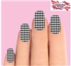 Houndstooth Black & Clear Set of 10 Waterslide Full Nail Decals