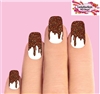 Chocolate Dripping Icing with Sprinkles Set of 10 Full Waterslide Nail Decals