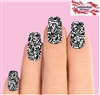 Black Lace Flowers Set of 10 Full Waterslide Nail Decals
