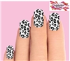 Black Gray Clear Leopard Print Set of 10 Full Waterslide Nail Decals