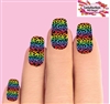 Colorful Rainbow Leopard Print Set of 10 Full Waterslide Nail Decals