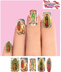 Our Lady of Guadalupe The Virgin Mary Set of 10 Full Waterslide Nail Decals