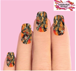 Orange Oak  Realtree Mossy Camo Set of 10 Waterslide Full Nail Decals