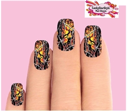 Orange Oak Fire Realtree Mossy Camo Set of 10 Waterslide Full Nail Decals