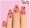 Picnic Red & Clear Plaid Tablecloth with Ants Set of 10 Waterslide Full Nail Decals