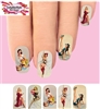 Vintage  Pin Up Girls Assorted #2 Set of 10 Full Waterslide Nail Decals