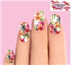 Pink Lilies with Palms Set of 10 Full Waterslide Nail Decals