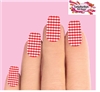 Red & Clear Plaid Set of 10 Waterslide Full Nail Decals