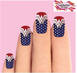 Wonder Woman Set of 10 Full Waterslide Nail Decals