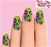 Green Zombie Set of 10 Full Waterslide Nail Decals