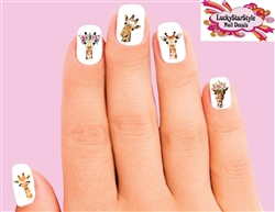 Giraffe Assorted Set of 20 Waterslide Nail Decals