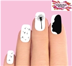 Girl Wishing Blowing Dandelion Silhouette Set of 20 Waterslide Nail Decals