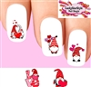 Valentines Gnomes with Hearts Assorted Set of 20 Waterslide Nail Decals