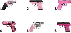 Pink Handgun Revolver Set of 20 Waterslide Nail Decals