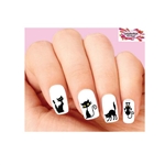 Halloween Scary Black Cat Assorted Set of 20 Waterslide Nail Decals