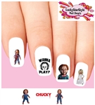 Chucky Tiffany Childs Play Assorted Set of 20 Waterslide Nail Decals Assorted
