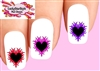 Heart with Flames Assorted Set of 20 Waterslide Nail Decals