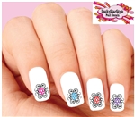 Colorful Heartagram Assorted Set of 20 Waterslide Nail Decals