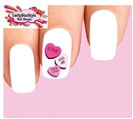 Candy Conversation Hearts Set of 20 Waterslide Nail Decals